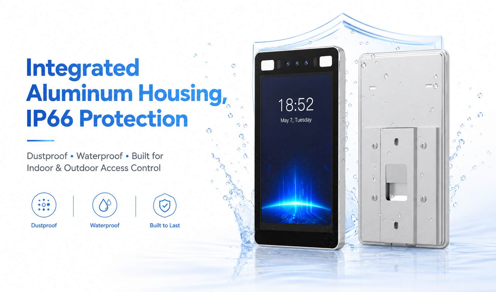 IP66 dust- and water-resistant rugged housing