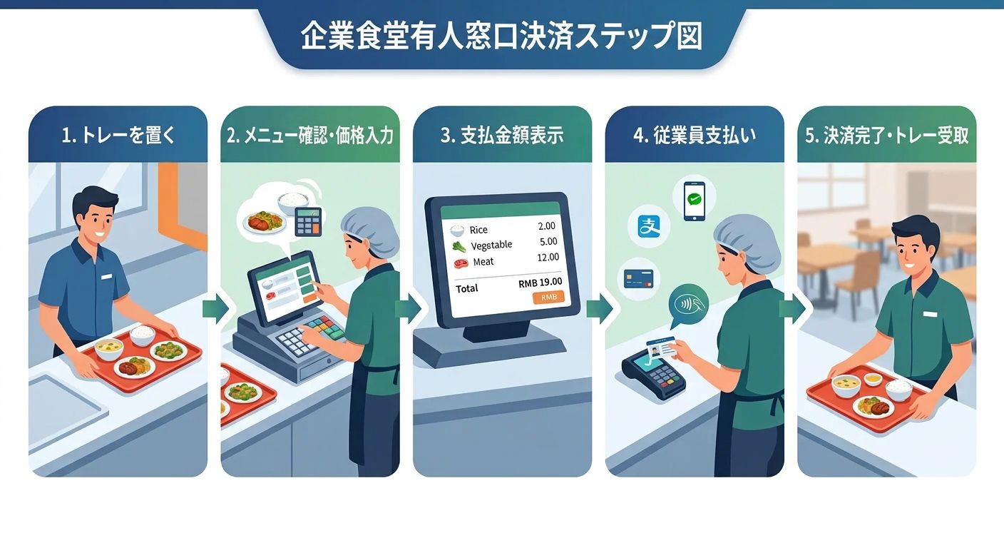 5 steps of a staffed register